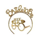 Dodomar Parti Gözlük ve taç seti bride to be ALTIN