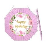 Dodomar Pinyata HAPPY BİRTHDAY 42 cm sopalı PEMBE GÜLLÜ