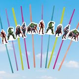Dodomar Pipet AVENGERS Yenilmezler Artistik Körüklü Pipet 10 lu Doğum Günü Avengers temalı pipet