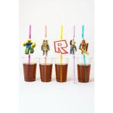 Dodomar Pipet ROBLOX Temalı Körüklü Artistik Pipet Doğum Günü Malzemesi