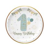 Dodomar Tabak 1 Yaş Happy birthday MAVİ altın varakl 6lı