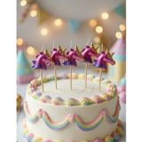 Dodomar Unicorn Figürlü Mum Asetatlı 5 Parça 3 Cm Doğum Günü Süsü