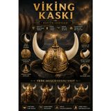 Dodomar Viking Miğfer Şapka 3 Boynuzlu Gold Altın Plastik Halloween Kostüm Parti Savaşçı Baş Aksesuarı