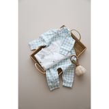 DoDo'S Baby %100 ORGANİK PAMUK 2 Lİ AYICIK VE MİNT EKOSE DESENLİ SOFT BEBEK TULUMU