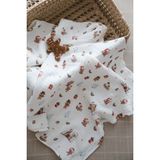 Dodo's Baby Çift Katlı Kurabiye Adam Desenli Organik Müslin Örtü - Renkli - 100 x 100