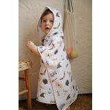 DoDo'S Baby Doğal Organik Müslin Sihirli Dünya Bebek Çocuk Panço Ultra Yumuşak Plaj Bornoz Banyo