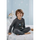 Dofi Erkek Çocuk Uzay Desenli Süpersoft Pijama Takımı Füme 5 - 6 Yaş Uzun Kollu Konfor