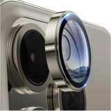 Döfier Apple iPhone 15 Pro Ve 15 Pro Max Uyumlu %100 Safir Çizilmez Kamera Lens Koruyucu - Beyaz - Titanium