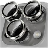 Döfier Apple iPhone 15 Pro Ve 15 Pro Max Uyumlu %100 Safir Çizilmez Kamera Lens Koruyucu - Titanyum Gri