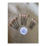 Doğa Art & Craft 3 Farklı Boy Pembe Renk Inci Boncuklu Firkete (12 Adet)