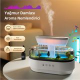 Doğa Efektli LED Işıklı Aroma Difüzör Hava Nemlendirici Ahşap Bej Siyah Renkli Kolay Kullanım - Ahşap - Bej - Siyah