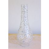 DOĞA HEDİYELİK HOME Gaz Lambası Camı 14 Numara Altan Yaldız Vitray Desenli 22cm Yükseklik 4.8 Cm Ağız Çapı