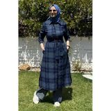Doğa Kareli Mavi Tunik