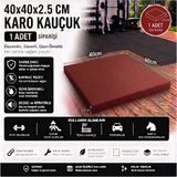 Doğa Kauçuk Karo Kauçuk Zemin Kaplama Kırmızı 40X40X2.5 cm (1 Adet)