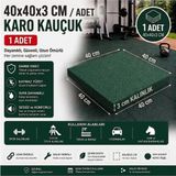Doğa Kauçuk Karo Kauçuk Zemin Kaplama Yeşil 40X40X3 cm (1 Adet)