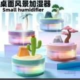 Doğa Temalı Mini Nemlendirici: Kaktüs, Volkan, Bonsai, Palmiye