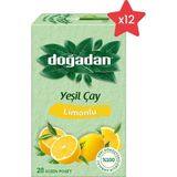 Doğadan 12 Adet Limonlu Yeşil Çay Ferahlatıcı Lezzet ve Doğal İçerik ile Enerji Verir - Bitki Çayı
