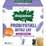 Doğadan 14 Lü Probiyotikli Beyaz Çay Kara Mürverli Ferahlatıcı Lezzet ve Bitki Çayı