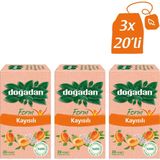 Doğadan Form Kayısılı Bitki Çayı 20’li Bardak Poşet 3 Paket Kafeinsiz Ferahlatıcı Lezzet