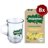Doğadan Ihlamur Çayı 20'li x 8 ve Doğadan Cam Bardak - Bitki Çayı