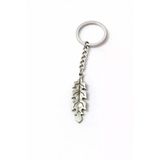 Doğadan İlham Alan Yaprak İskeleti Figürlü Gümüş Renk Unisex Bohem Metal Anahtarlık