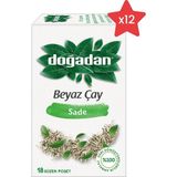 Doğadan Sade Beyaz Çay 12 Adet 18 Süzen Poşet Doğal ve Katkısız Ferahlatıcı Lezzet - Bitki Çayı