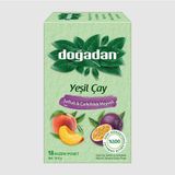 Doğadan Şeftali ve Çarkıfelek Meyveli Poşet Yeşil Çay 18'li - Bitki Çayı