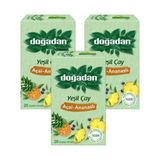 Doğadan Yeşil Çay Açai-Ananaslı 20 li Bardak Poşet x 3 Adet