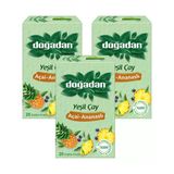 Doğadan Yeşil Çay Açai-Ananaslı 20 li Bardak Poşet x 3 Adet
