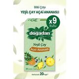 Doğadan Yeşil Çay Açai Ananaslı Bardak Poşet Çay x 9 Adet