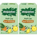 Doğadan Yeşil Çay Açai Ananaslı Bardak Poşey Çay 20 Süzen Poşet Çay 2'li