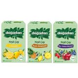 Dogadan Yeşil Çay Deneme Seti, Nar Yaban Mersini, Limonlu, Ananaslı (3 Adet)