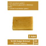 Doğal %100 Saf Saç Cilt Vücut Kullanım Saç Dökülmesi Karşıtı Bıttım Sabunu 3 Adet 100gr