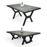 Doğal Ağaç Masif Hibrit Kütük Yemek Masası ve Sehpa 60cm x 150cm