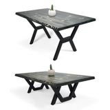 Doğal Ağaç Masif Hibrit Kütük Yemek Masası ve Sehpa 75cm x 165cm