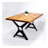 Doğal Ağaç Masif Kütük Masa 90cm x 150cm ( Metal Ayak )