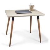 Doğal Ağaç Masif Kütük Masa Ahşap Çalışma Masası Ofis Masası 60CM x 90CM ( Ağaç Ayak ) - 60x90 cm - Beyaz