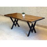 Doğal Ağaç Masif Kütük Masa Yemek Masası 90 cm X 180 cm