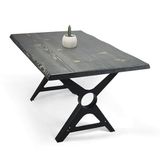 Doğal Ağaç Masif Kütük Masa Yemek Masası (Metal Ayak) 75cm x 185cm