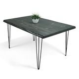 Doğal Ağaç Masif Kütük Yemek Masası 60cm x 150cm (Metal Ayak)