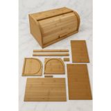 Doğal Ahşap Bambu Ekmeklik DEMONTE Ahşap Ekmek Sepeti, Bambu Ekmek Kutusu (40 x 17 x 27 cm)