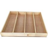 Doğal Ahşap Çekmece Organizer 45X40, 4 Bölmeli, Kepçe, Tahta Kaşık, Maşa - Ahşap - Bej - Seçenek 1