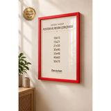 Doğal Ahşap Çerçeve -Boş Çerçeve-Resim Çerçevesi, Poster Puzzle Çerçevesi (Ön Korumalı,postersiz) - Kırmızı - 10x15