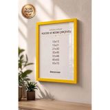 Doğal Ahşap Çerçeve -Boş Çerçeve-Resim Çerçevesi, Poster Puzzle Çerçevesi (Ön Korumalı,postersiz) - Sarı - 21x30