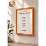 Doğal Ahşap Çerçeve -Boş Çerçeve-Resim Çerçevesi, Poster Puzzle Çerçevesi (Ön Korumalı,postersiz) - Turuncu - 10x15