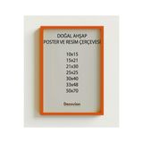 Doğal Ahşap Çerçeve -Boş Çerçeve-Resim Çerçevesi, Poster Puzzle Çerçevesi (Ön Korumalı,postersiz) - Turuncu - 15 x 21