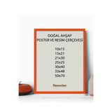Doğal Ahşap Çerçeve -Boş Çerçeve-Resim Çerçevesi, Poster Puzzle Çerçevesi (Ön Korumalı,postersiz) - Turuncu - 33x48