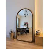 Doğal Ahşap Çerçeveli 180X100 cm ( Ceviz ) Oval Ayaklı Boy Aynası