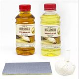 Doğal Ahşap Cila Seti Şeffaf Gomalak 250 ml + Cila Yağı 250 ml + Sürme Topu + Zımpara