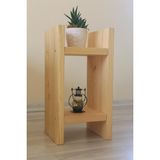 Doğal Ahşap Dergilik, Çiçeklik, Kitaplık, Dekoratif Raf 3 Farklı Ölçü 75 cm 60 cm 45 cm İki Raflı (küçük)